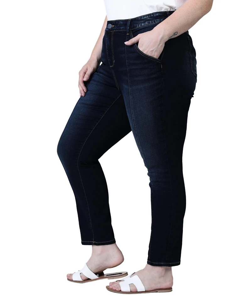 Slink Jeans Women's High-Rise Pintuck Ankle Skinny with 28" Inseam
