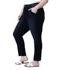 Slink Jeans Women's High-Rise Pintuck Ankle Skinny with 28" Inseam