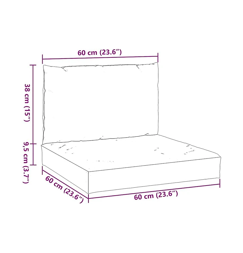 vidaXL Pallet Cushion Melange Red 100% Polyester Medium
