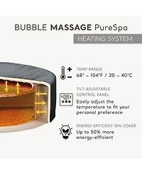 Intex PureSpa 4 Person Bubble Massage Inflatable Hot Tub Spa Set, Sahara Tan