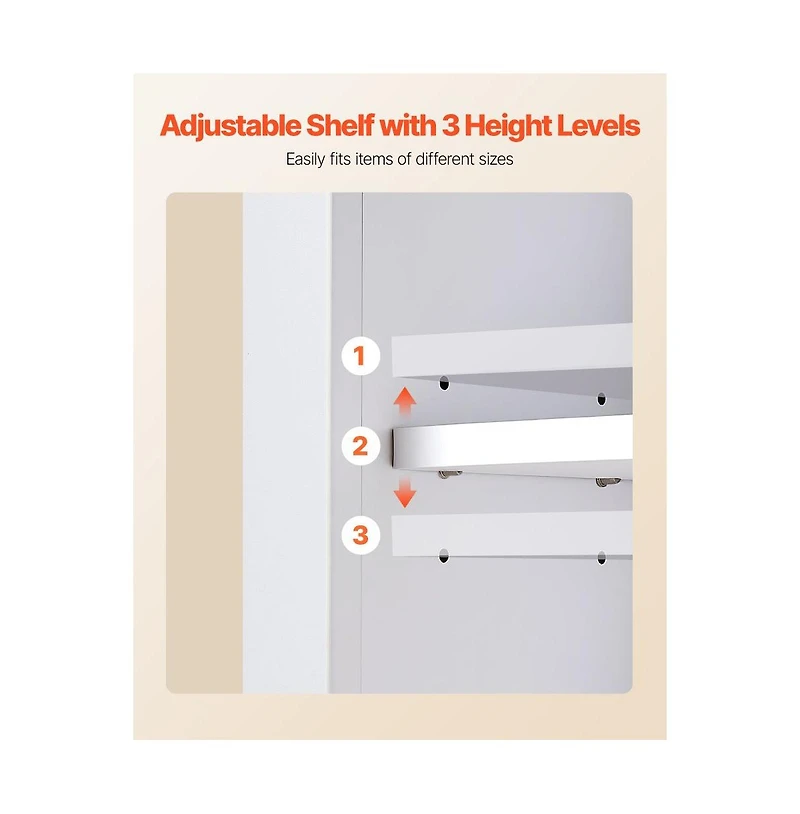 Slickblue Bathroom Wall Cabinet with Towel Bar and Double Doors