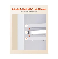 Slickblue Bathroom Wall Cabinet with Towel Bar and Double Doors