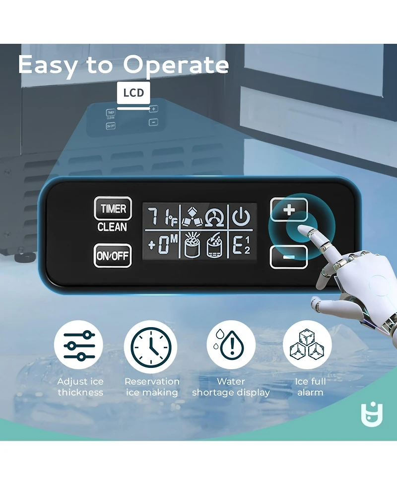 Euhomy 66-lb Ice Per day Nugget Ice Maker Black