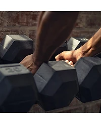 Signature Fitness Hex Dumbbells Strength Training Workout Equipment Set, 45 lbs