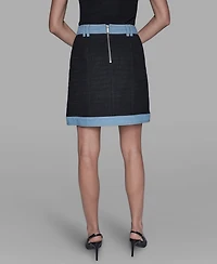 Karl Lagerfeld Paris Women's Tweed Denim Mini Skirt