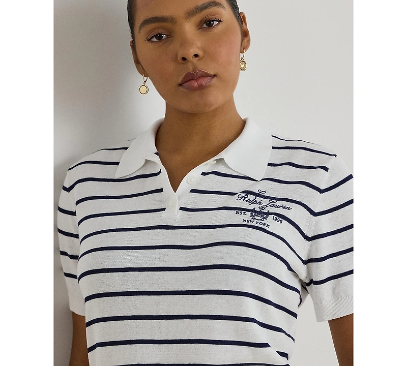 Lauren Ralph Lauren Plus Size Striped Polo Sweater