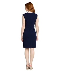 R & M Richards Petite Sleeveless Belted Sheath Dress