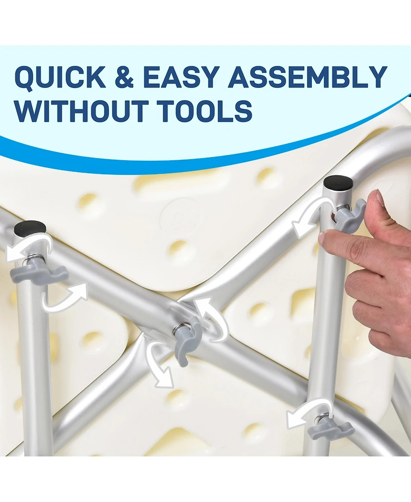 Adjustable Medical Shower Chair Bath Tub Seat Bench Easy Detachable Backrest