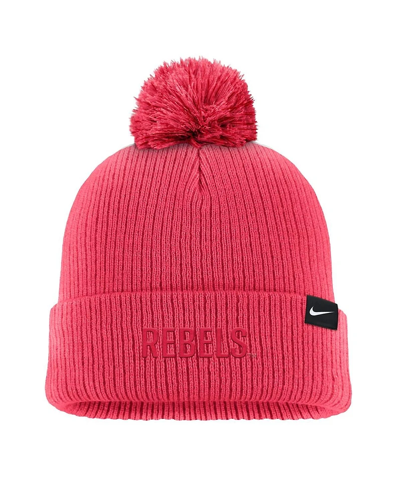 Men's Scarlet Unlv Rebels Tonal Peak Cuffed Knit Hat with Pom