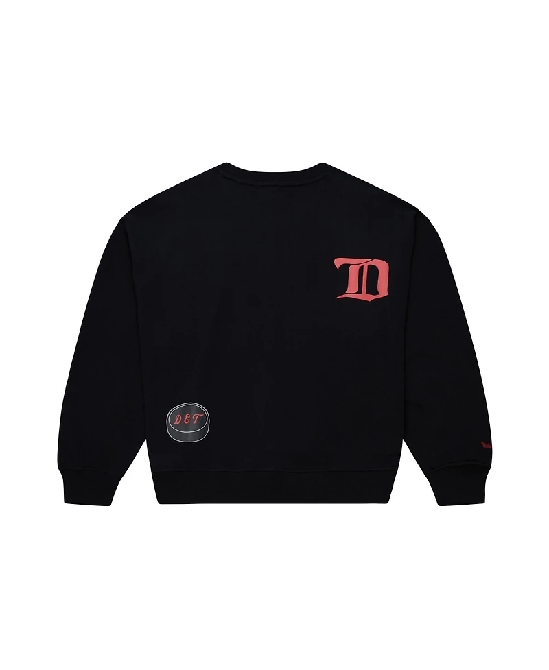 Mitchell & Ness Women's Black Detroit Red Wings Crewneck Sweatshirt