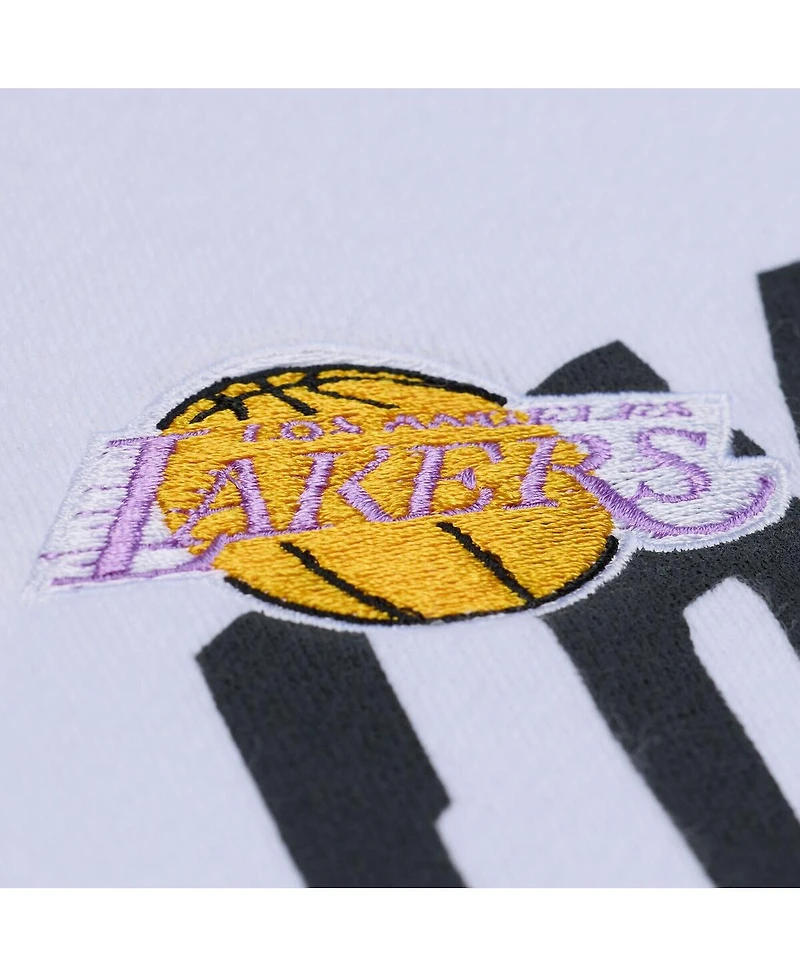 Women's White Los Angeles Lakers Lightweight Block Letter Sweatshirt