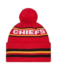 Youth Red Kansas City Chiefs Classic Cuffed Knit Hat with Pom