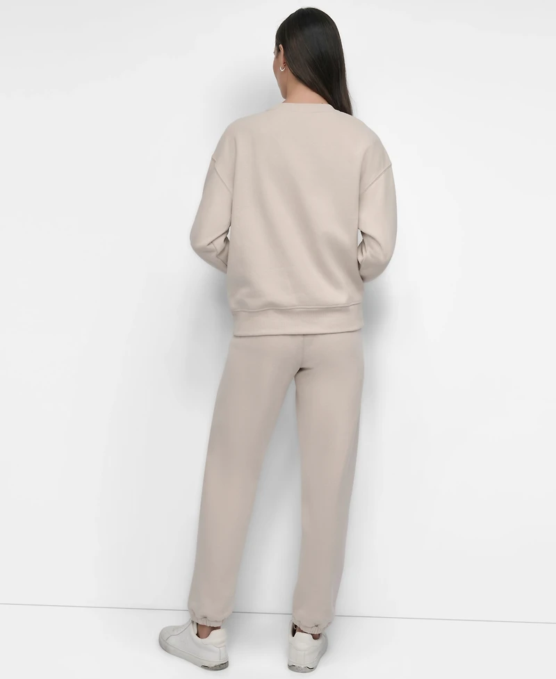 Dkny Sport Women's Tonal Logo Patch Crewneck Sweatshirt