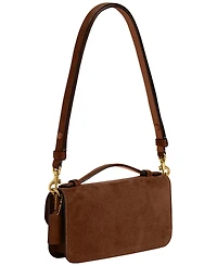 Coach Suede Elora Top Handle Leather Crossbody Bag