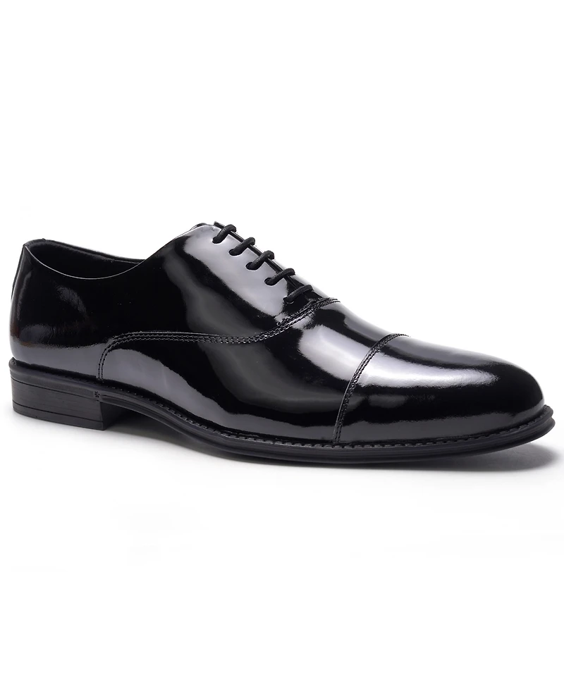 Anthony Veer Men's Nero Cap-Toe Oxford Shoes