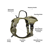 Petmarvel Heavy Duty Tactical Dog Harness with Poop Bag Holder