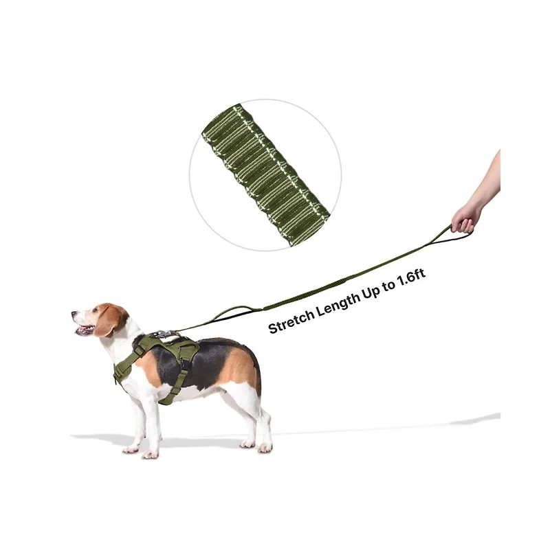 PetMarvel 4-6 Ft Shock Absorbing Tactical Dog Leash for Training.