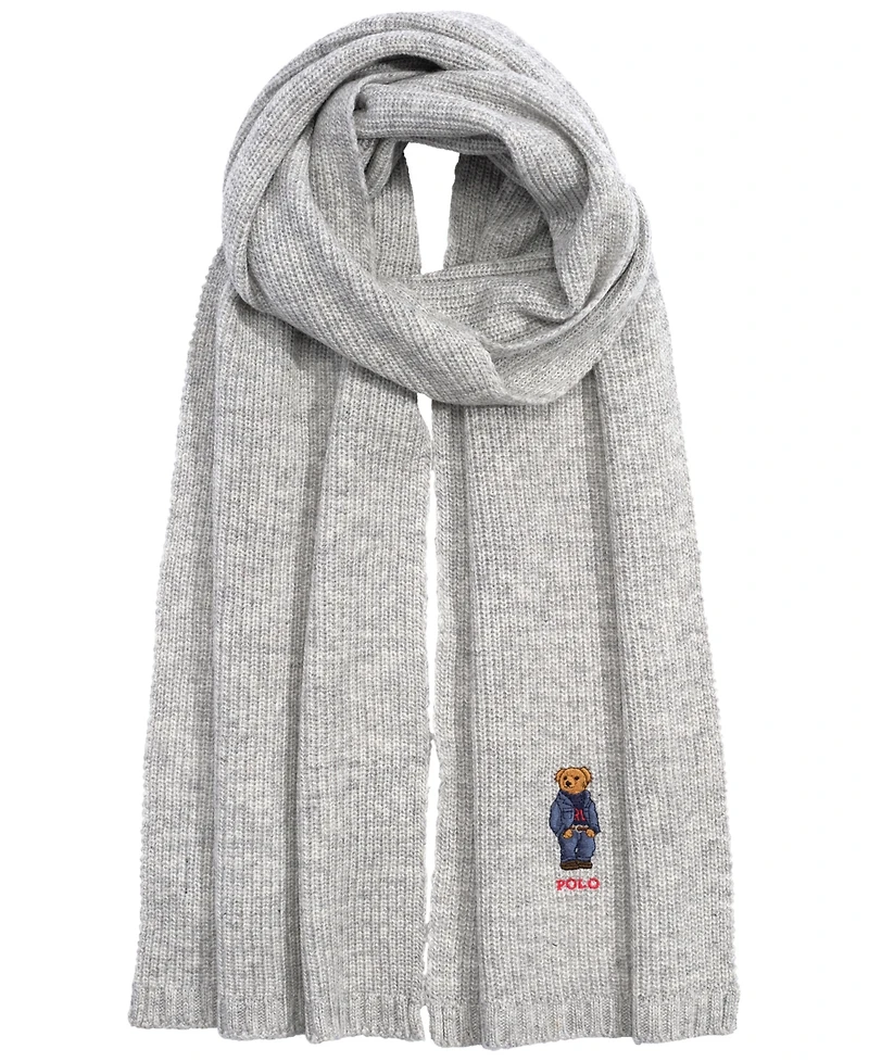 Polo Ralph Lauren Men's Solid Denim Bear Scarf