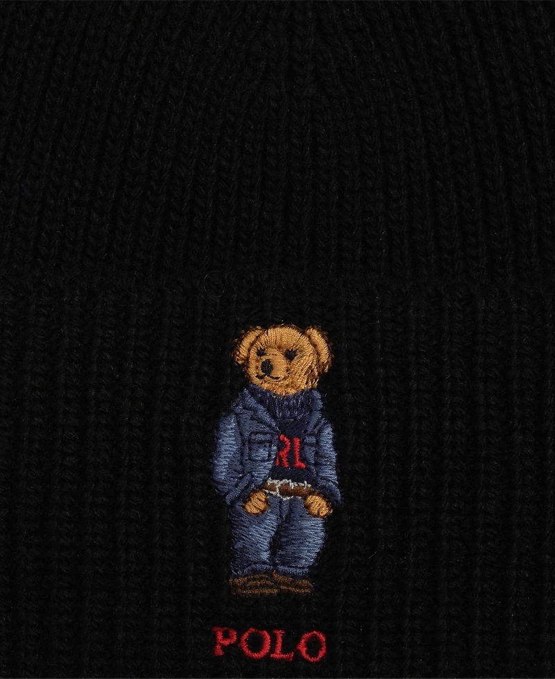 Polo Ralph Lauren Men's Solid Denim Bear Beanie