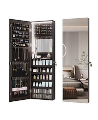 Vlsrka Wall/Door Mounted Led Jewelry Storage Mirror Cabinet