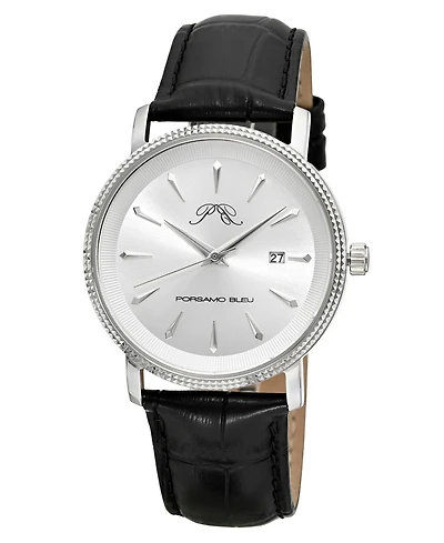 Porsamo Bleu Men's Veritas 2 Genuine Leather Band Watch 1362AVEL