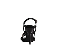 Domeda Womens Metal Chain Embellished Sandals