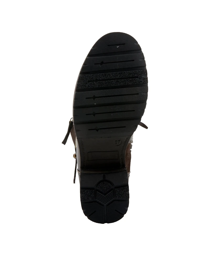 Patrizia Women's Misdreavus Metallic Burnished Tall Boot with Dual Buckles and Extended Calf Fit