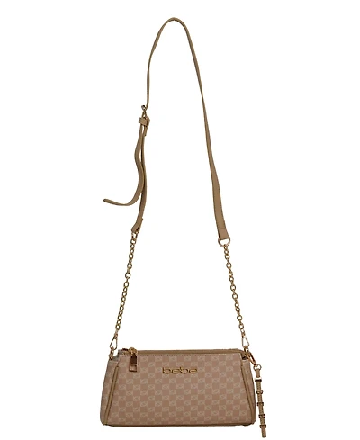 Bebe Women's Adela Monogram Baguette Crossbody Bag
