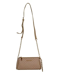 Bebe Women's Adela Monogram Baguette Crossbody Bag