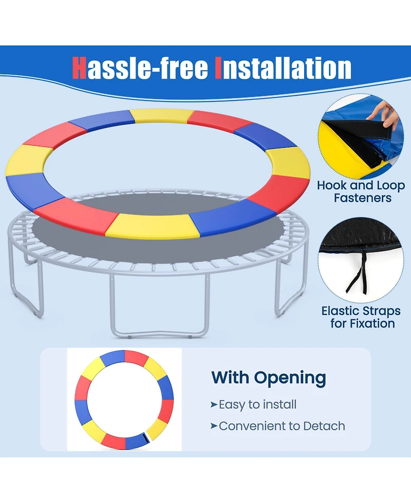 Gymax 15FT Trampoline Spring Cover Universal Trampoline Replacement Pad w/Split Design