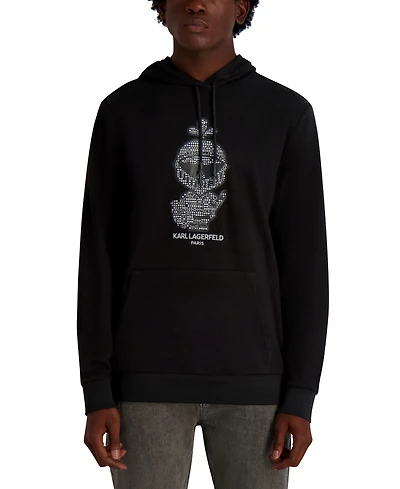 Karl Lagerfeld Paris Men's French Terry Texture Pull-On Hoodie
