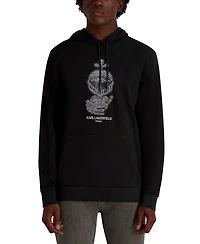 Karl Lagerfeld Paris Men's French Terry Texture Pull-On Hoodie