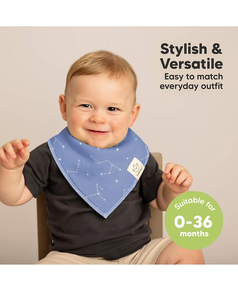 KeaBabies 10pk Baby Bandana Bibs, Cotton Drool Bibs for Boy, Girl, Infant, Newborn