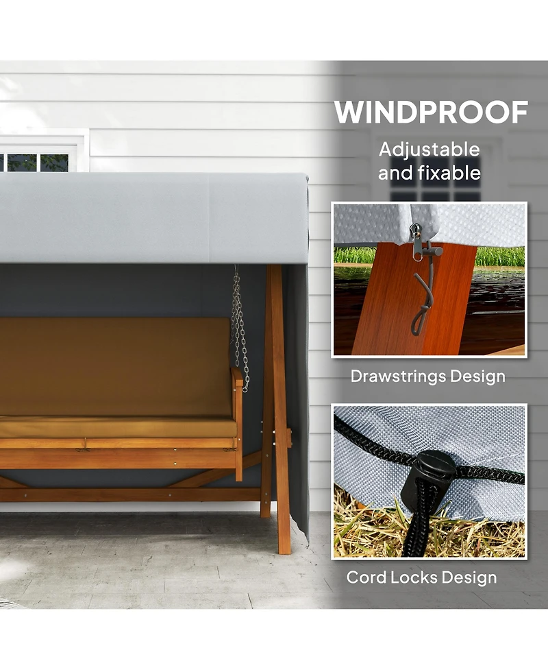 Outsunny 81" x 49" x 65" Outdoor Patio Hammock Porch Swing Cover,