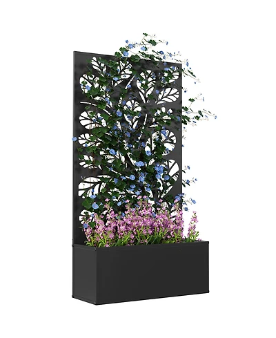 Outsunny Garden Box with Privacy Panel