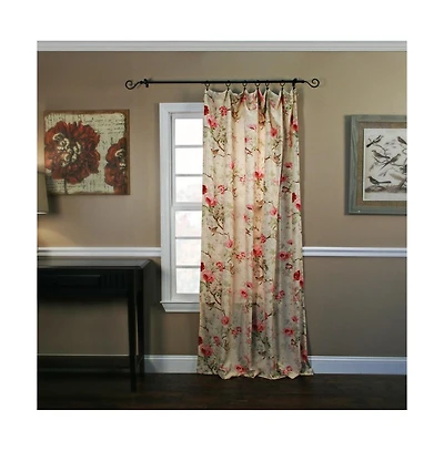 Ellis Curtain Balmoral Floral Print Tailored Panel Curtain 48-Inch-by-84-Inch - Red/Yellow