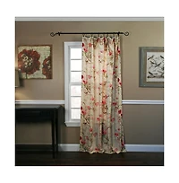 Ellis Curtain Balmoral Floral Print Tailored Panel Curtain 48-Inch-by-84-Inch - Red/Yellow