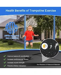 Sugift 16 Feet Outdoor Trampoline with Safety Closure Net