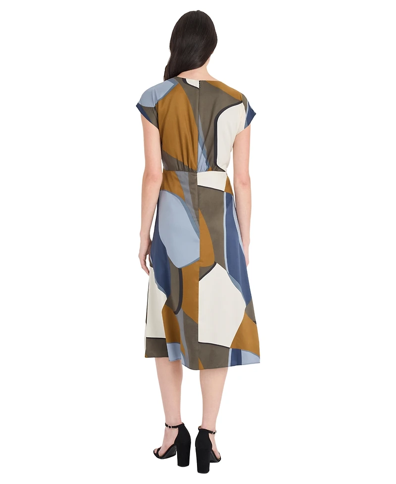 Maggy London Women's A-Line Printed Midi Dress