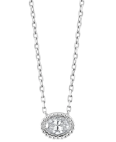 Effy Collection Diamond Oval Pendant Necklace (1/3 ct. t.w.) in 14k White Gold
