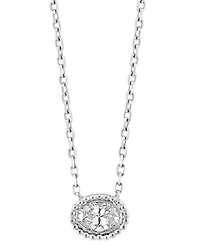Effy Collection Diamond Oval Pendant Necklace (1/3 ct. t.w.) in 14k White Gold
