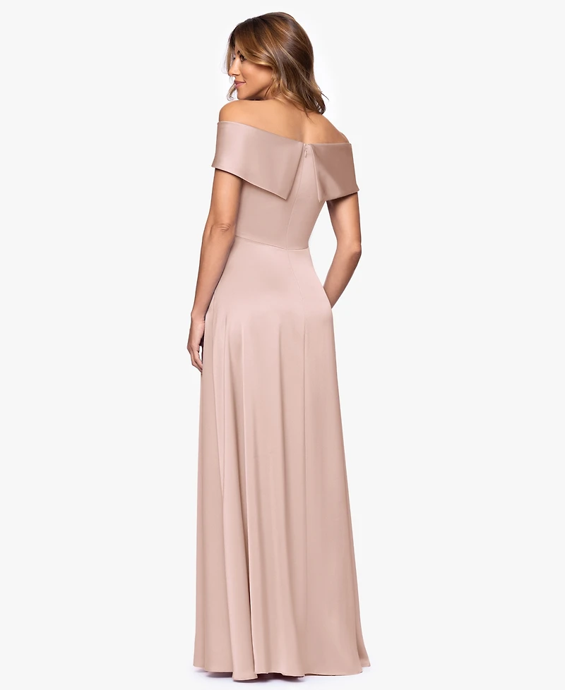 Xscape Women's Off-The-Shoulder Long Party Dress