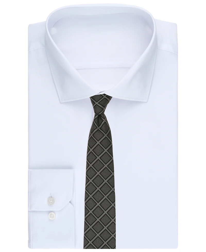 Alfani Men's Oakmont Grid Slim Tie, Macy's Exclusive