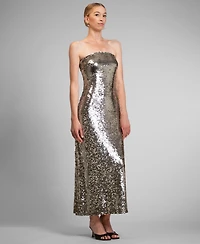 Rachel Roy Women's Strapless Sequin Midi Dress