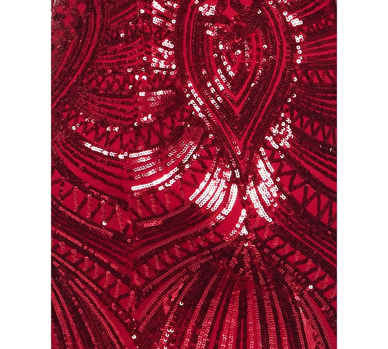 Alex & Sophia Juniors' V-Neck Sequined Dress