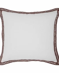 Tahari Home Crochet Edge Decorative Pillow, 20" x 20"