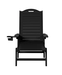 WestinTrends Outdoor Hdpe Patio Chaise Lounges With Wheels & Cup Holder (Set of