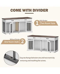 Indoor Dog Crate Furniture, Dog Cage Kennel with 2-Drawers