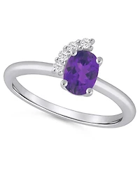 Macy's Amethyst (3/4 ct. t.w.) and White Diamond (1/20 Ring 10k Gold