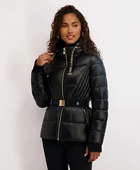 Karl Lagerfeld Paris Women's Hooded Short Puffer Jacket